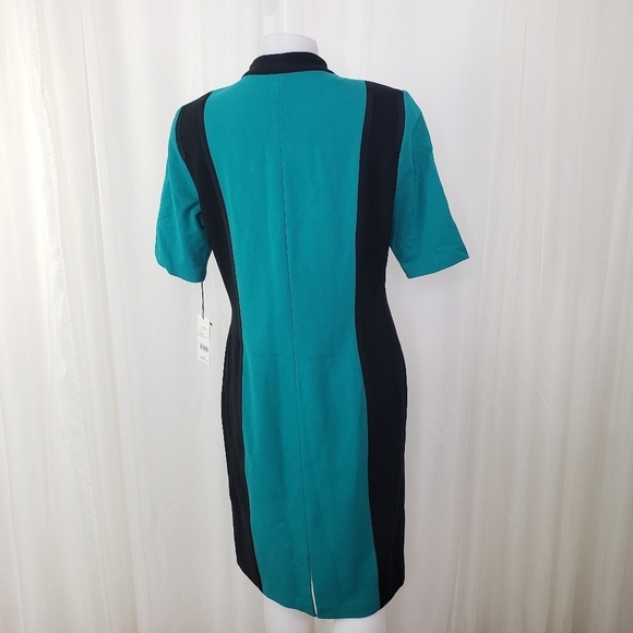 Worth New York Jade green black colorblock scuba dress size 12 NWT - Picture 6 of 11
